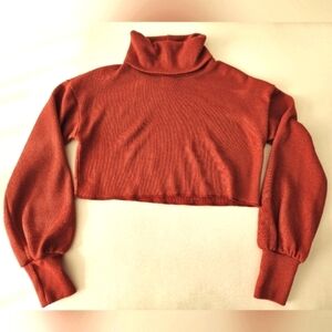 Princess Polly crop turtleneck sweater, Red, Size 4US, 8 AU/UK, 36 EU